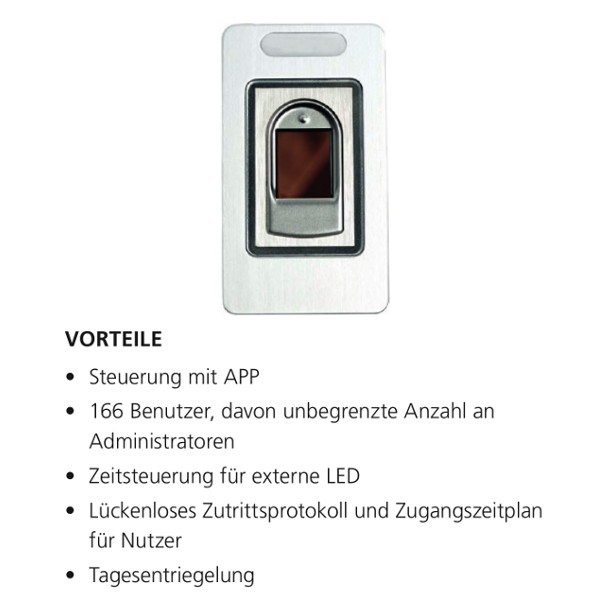 NAVKOM MX 250 Fingerprint - Codetastatur im Türblatt