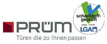 PRÜM-Türen Logo und Gütesiegel der Landes Gewerbeanstalt (LGA) für ökologischen Materialeinsatz